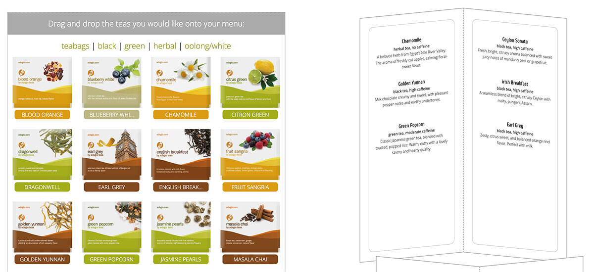 custom tea menu